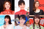 上排左起石原里美、佐佐木希、北川景子，下排左起桐谷美玲、新垣结衣、有村架纯 - 新浪广东