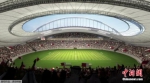 这张于11月24日从卡塔尔2022年世界杯最高委员会(赛事组织方)获得的电脑绘制效果图展示了翻新后的卡塔尔世界杯赛场之一——哈利法国际体育场。 - 新浪广东