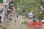珠海朝阳市场附近严重水浸，市民自造浮船 - 广东电视网
