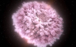 NASA发布了中子星相撞时产生的粉色云团。（图片来源：NASA） - News.Ycwb.Com