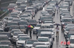 资料图：高速公路上大量车辆拥堵。中新社记者 泱波 摄 - 新浪广东