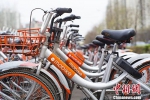 北京街头停放的大量摩拜共享自行车。 中新社记者 侯宇 摄 - 新浪广东