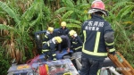 货车撞树导致司机被困 消防员架梯急救援 - 新浪广东