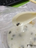 网友在美团购买早餐粥 吃到一半发现里面有苍蝇(图) - 新浪广东