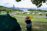 图为深圳市民在公园扎帐篷露营。 作者 陈文 - 中国新闻社广东分社主办