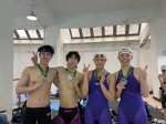 宋一飞、李   旺、张一凡、汪雪儿同学获男女丁组4×100米混合泳接力第二名 - 华南师范大学